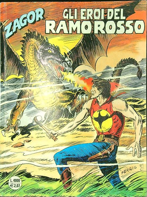 Zagor n. 484/agosto 2001: Gli eroi del Ramo Rosso - copertina