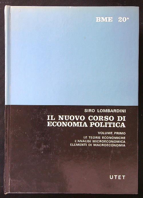 Il nuovo corso di economia politica vol. I - Siro Lombardini - copertina