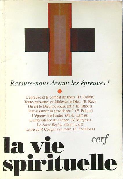 La vie spirituelle mars 2000 - copertina