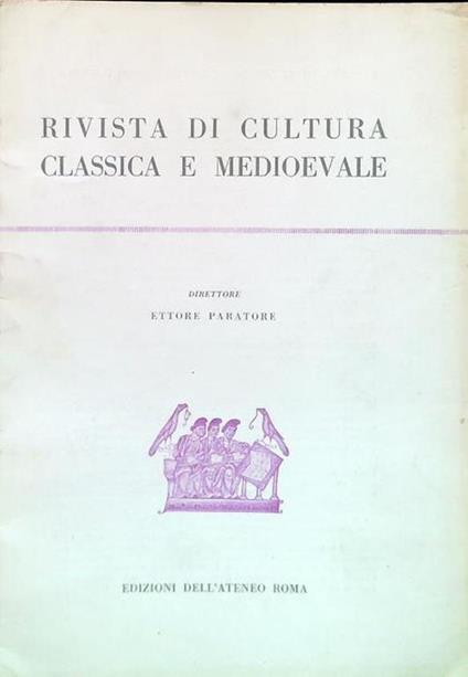 Rivista di cultura classica e medioevale - Anno X N. 1/Gennaio Aprile 1968 - copertina