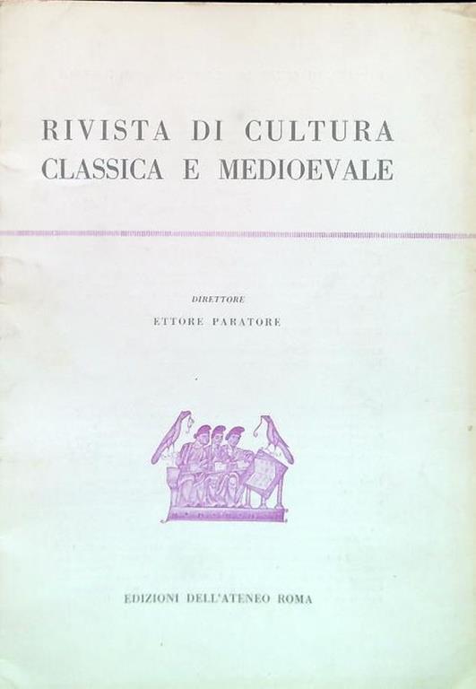 Rivista di cultura classica e medioevale - Anno X N. 1/Gennaio Aprile 1968 - copertina