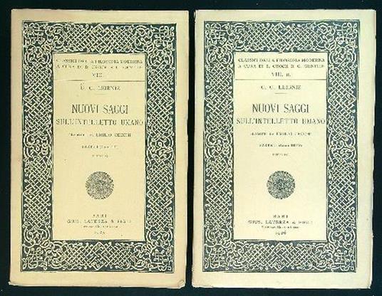 Nuovi saggi sull'intelletto umano 2 vv. - copertina