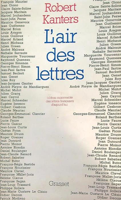 L' air des lettres - Robert Kanters - copertina