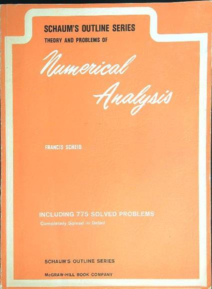 Numerical analysis - Francis Scheid - copertina