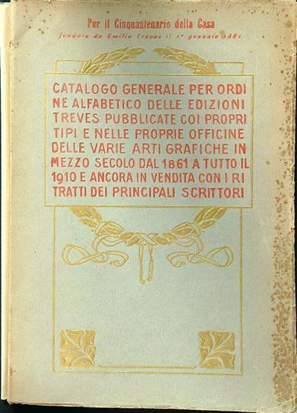 Catalogo generale per ordine alfabetico delle edizioni Treves - copertina