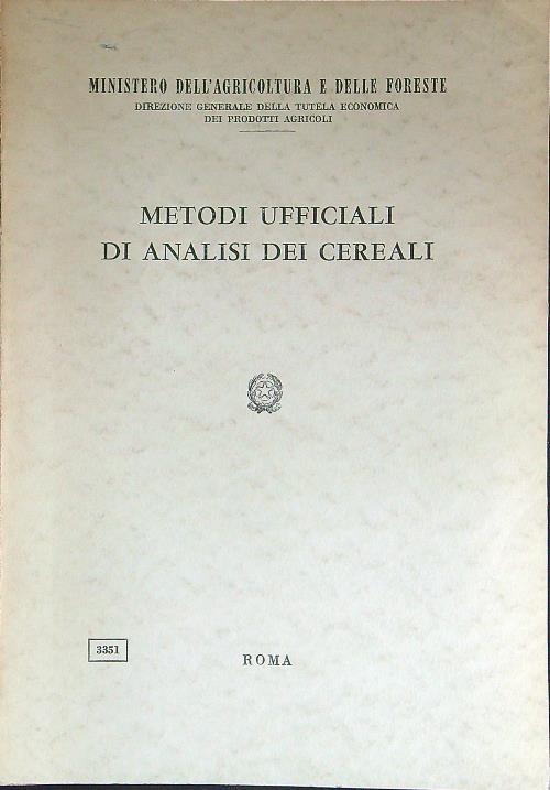Metodi ufficiali di analisi dei cereali