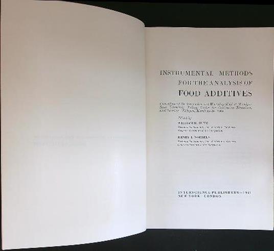 Instrumental methods for the analysis of food additives - copertina
