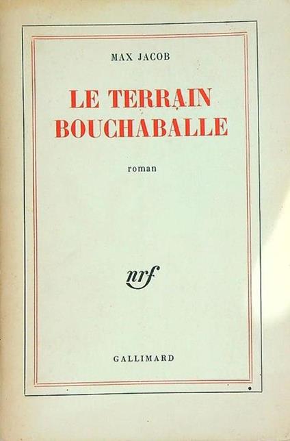 Le terrain bouchaballe - Max Jacob - copertina
