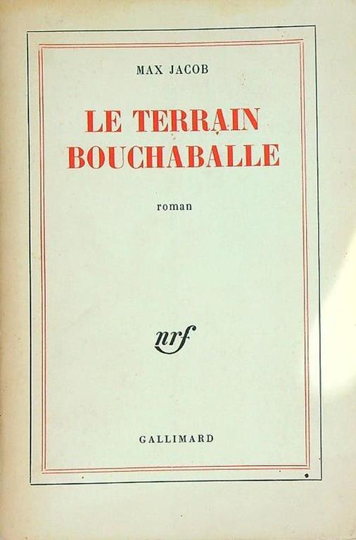 Le terrain bouchaballe - Max Jacob - copertina