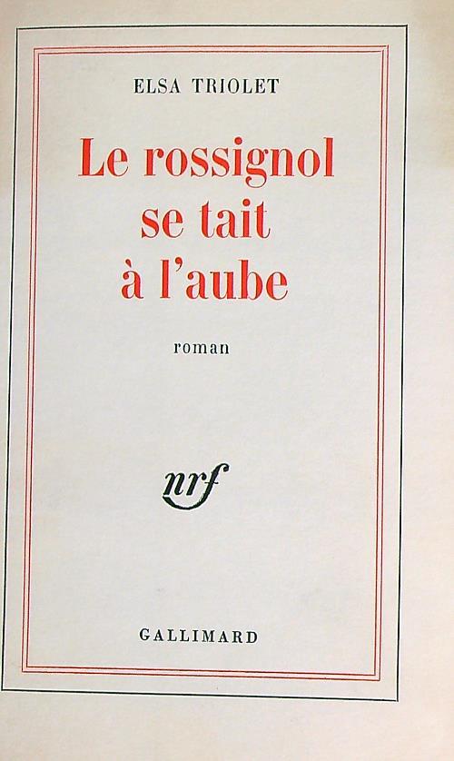 Le rossignol se tait à l'aube
