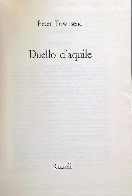Duello d'aquile - Peter Townsend - copertina