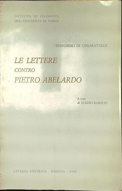 Lettere contro Pietro Abelardo - copertina