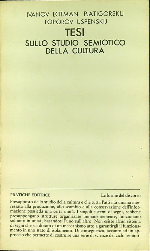 Tesi sullo studio semiotico della cultura
