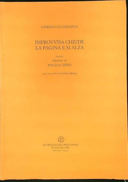 Improvvisa chiude la pagina e si alza - Giorgio Guglielmino - copertina