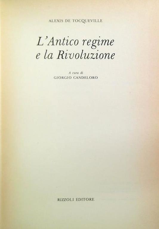 L' antico Regime e la Rivoluzione - copertina