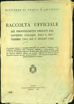 Raccolta ufficiale dei provvedimenti emanati dal Governo Italiano dall'8 settembre 1943 all'8 luglio 1944