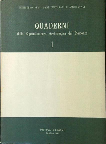 Quaderni della Soprintendenza Archeologica del Piemonte 1 - copertina