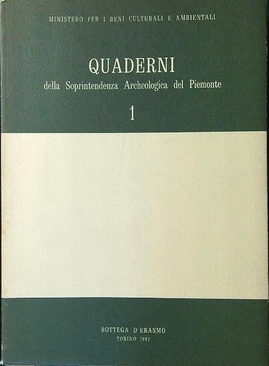 Quaderni della Soprintendenza Archeologica del Piemonte 1 - copertina