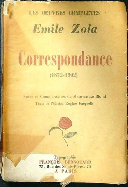 Correspondance (1872-1902) - Émile Zola - copertina