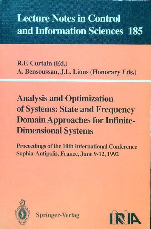 Analysis and Optimization of Systems - copertina