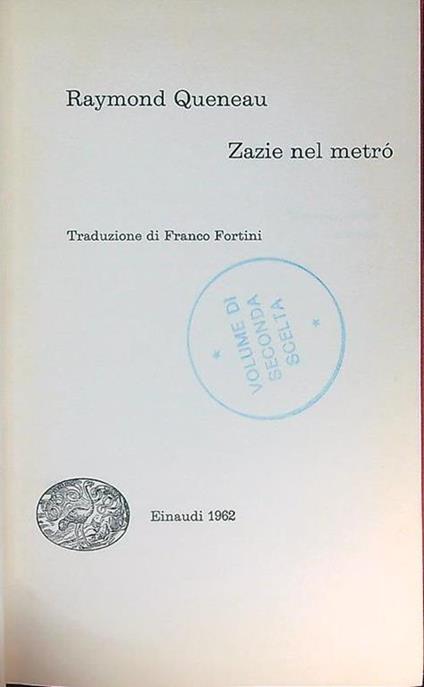 Zazie nel metrò - Raymond Queneau - copertina