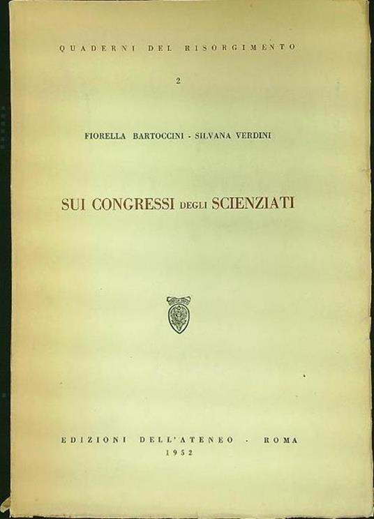 Sui congressi degli scienziati - Fiorella Bartoccini - copertina