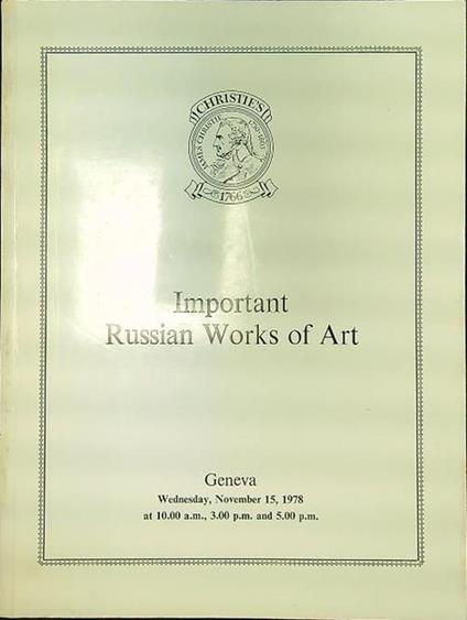 Important Russian Works of Art - copertina