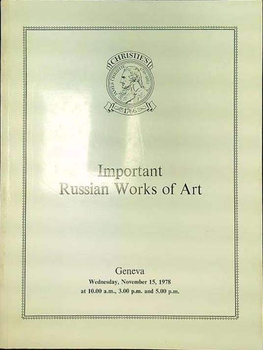 Important Russian Works of Art - copertina