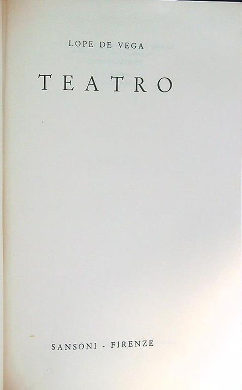 Teatro - Lope de Vega - copertina