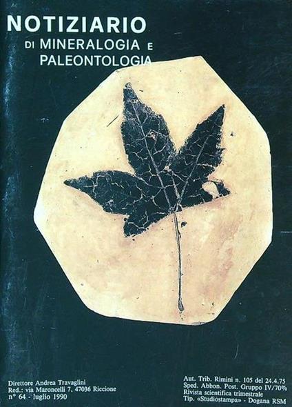Notiziario di mineralogia e paleontologia 64/luglio 1990 - copertina