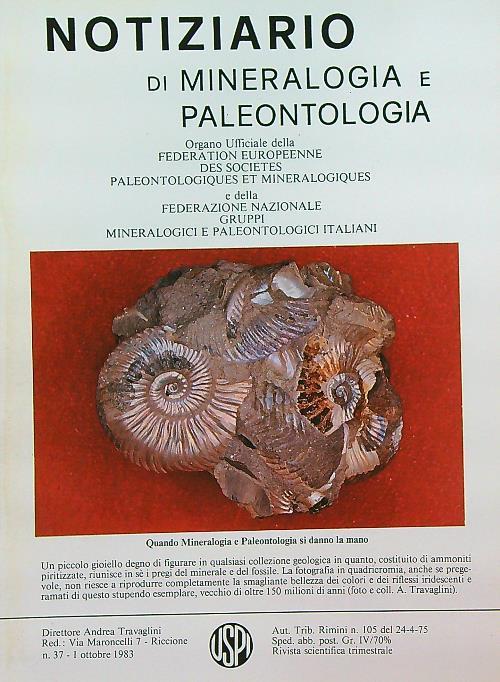 Notiziario di mineralogia e paleontologia 37/1 ottobre 1983