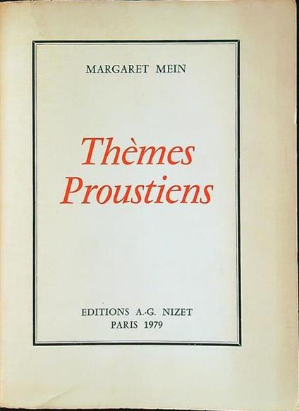 Themes proustiens - copertina