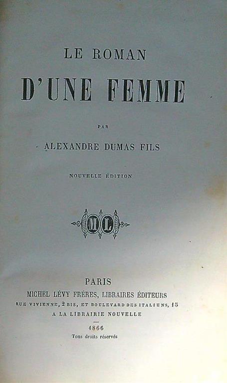 Le roman d'une femme - copertina