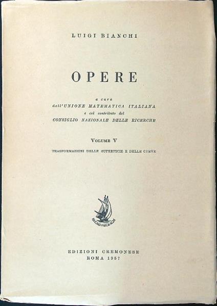 Opere vol. V - Luigi Bianchi - copertina