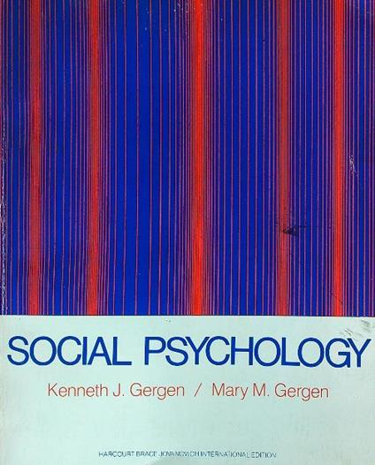 Social Psychology - Kenneth J. Gergen - copertina