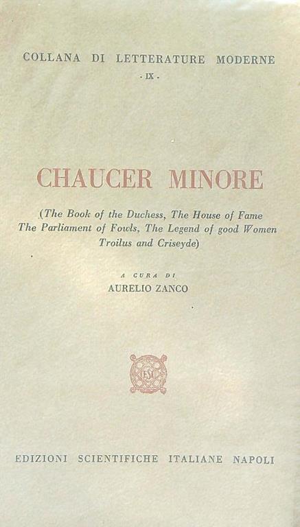 Chaucer Minore - Aurelio Zanco - copertina