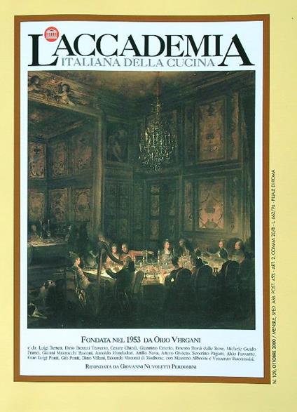 L' accademia italiana della cucina 109/Ottobre 2000 - copertina