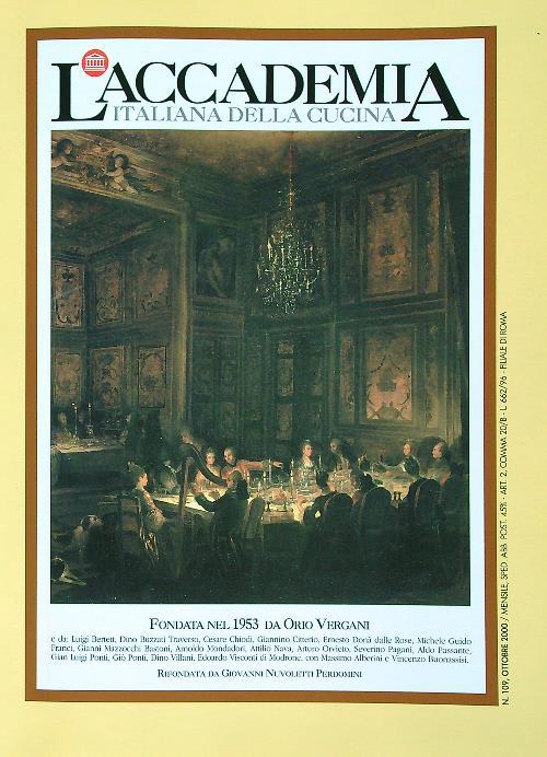 L' accademia italiana della cucina 109/Ottobre 2000 - copertina