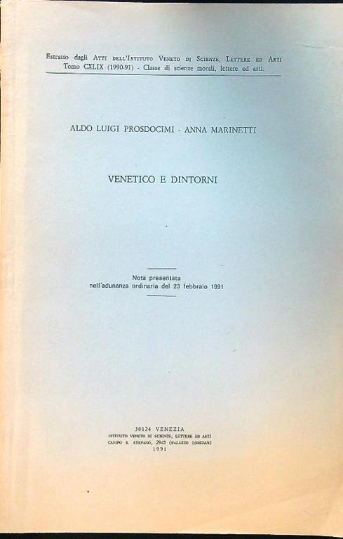Venetico e dintorni - Prosdocimi - copertina