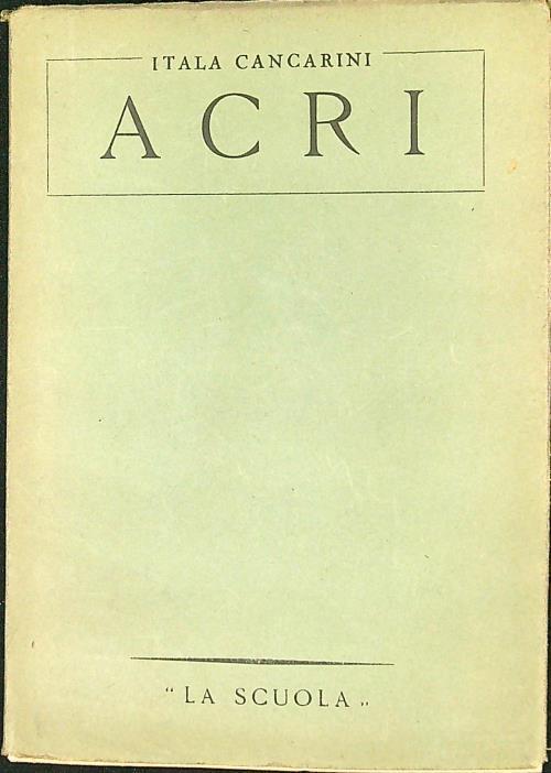 Acri - Itala Cancarini - copertina