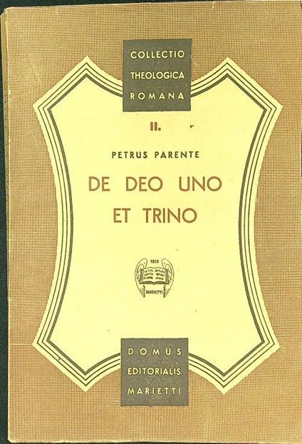 De deo uno et trino - Petrus Parente - copertina