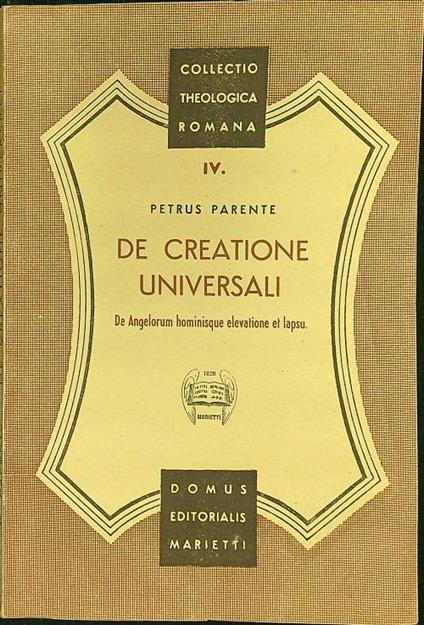 De creatione universali - Petrus Parente - copertina