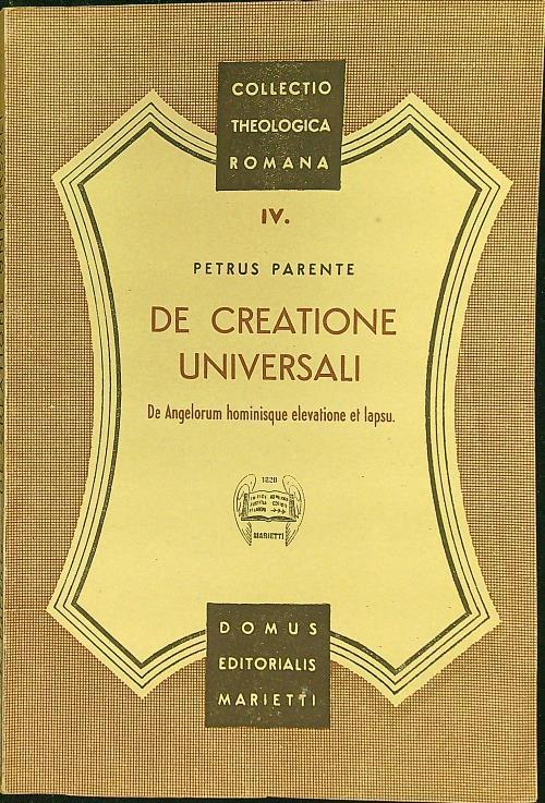 De creatione universali - Petrus Parente - copertina