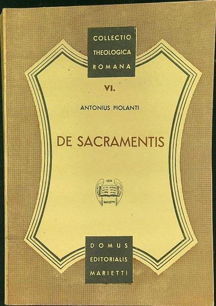 De Sacramentis - Antonio Piolanti - copertina