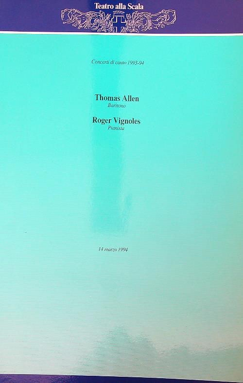 Concerti di canto 1993-94. Allen - Vignoles