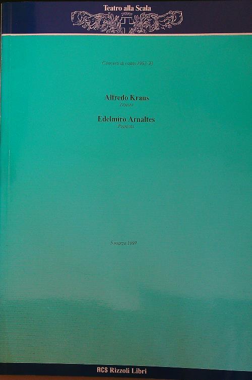 Concerti di canto 1992-93. Kraus - Arnaltes - copertina