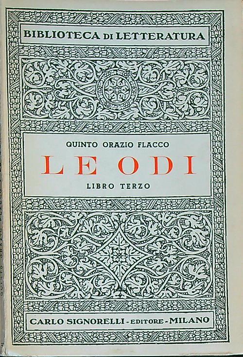 odi. Libro terzo