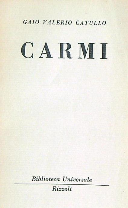 Carmi - G. Valerio Catullo - copertina