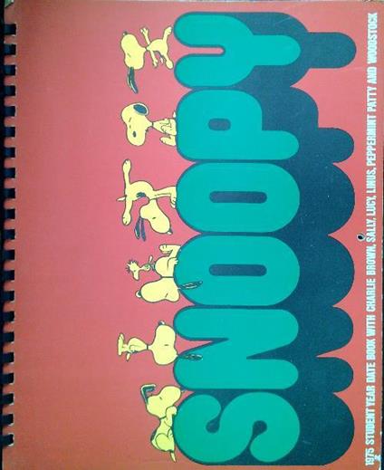 Snoopy - Peanuts 1975 Student Year Date Book - Charles M. Schulz - copertina