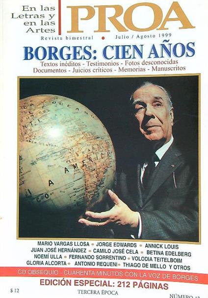 Proa. En las letras y en las artes. Julio/Agosto 1999 - copertina